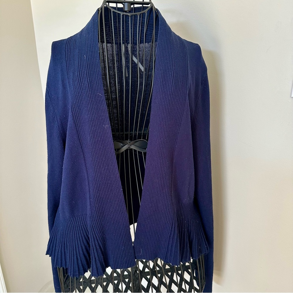 BY ANTHROPOLOGIE NAVY CARDIGAN SWEATER SIZE M RETAIL $97